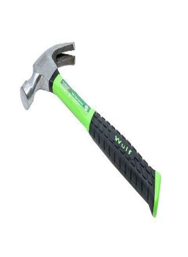 WULF 16oz Heavy Duty Claw Hammer | Drop-Forged Steel Head with Shockproof Fiberglass Handle | Durable Anti-Slip Grip for Carpentry, Construction, and Home DIY | Professional Hand Tool - Image 3